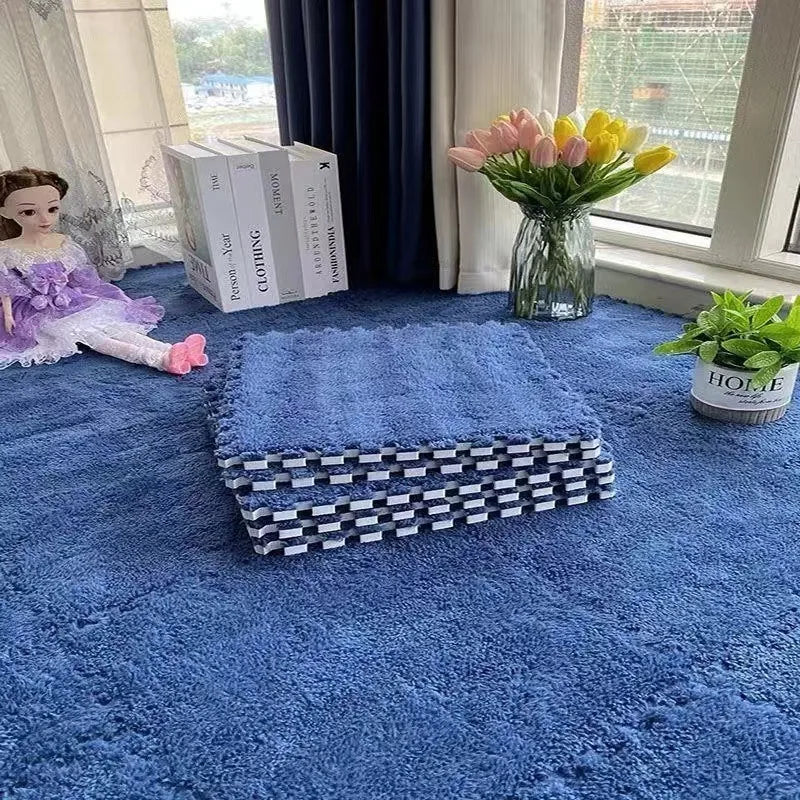 5pc Soft Plush Children Kids Rug Play Mat Puzzle Carpet Warm Playmat Interlocking Exercise Tiles Floor Carpet Decoration Mat