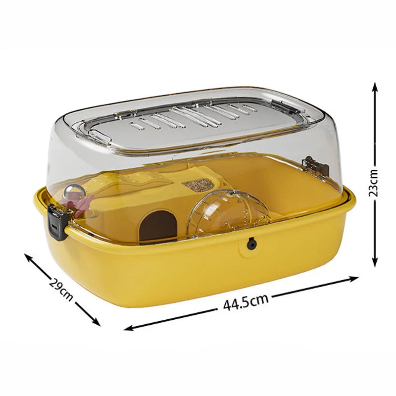 Double Layer Hamster Cage Transparent Small Animal Home Large Capacity Small Pet House with Running Wheels Acrylic Hamster Villa