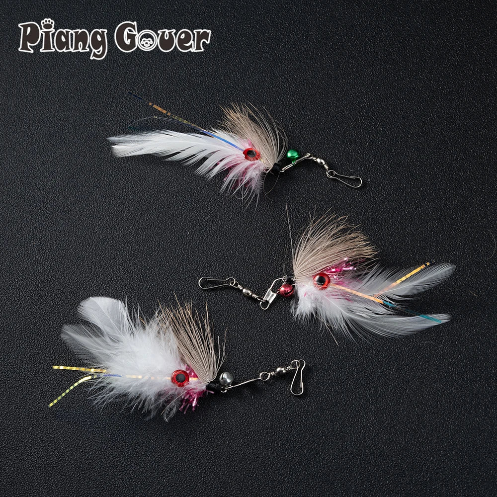 Feather Cat Toy Accessories Replace Head Pet Supplies Toy Cat Teaser Stick For Changing Heads