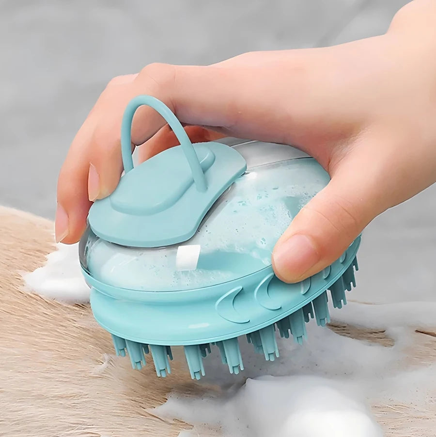 Pet Dog Cat Bath Brush 2-in-1 Pet SPA Massage Comb Soft Silicone Pet Shower Hair Grooming Cmob Dog Cleaning Tool Pet Supplies