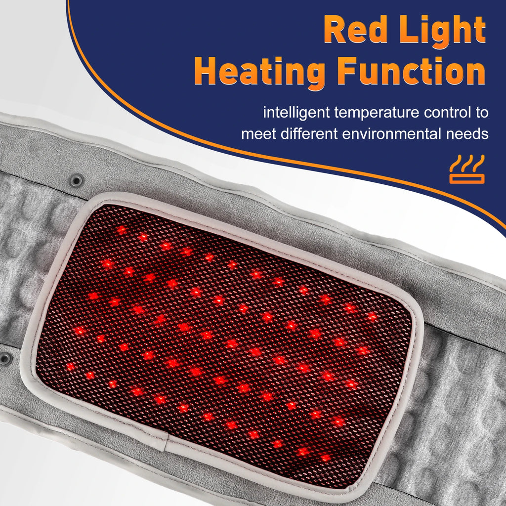 Heating Back Decompression Lumbar Support Belt Red Light Waist Air Traction Brace Spinal Back Belt Backache Vibration Massager