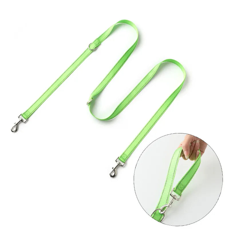 Dog Leash Reflective Double Leashes for Dogs Walking Nylon Dog Leash Walker Multifunction Dogs Leashes for Training Accessories
