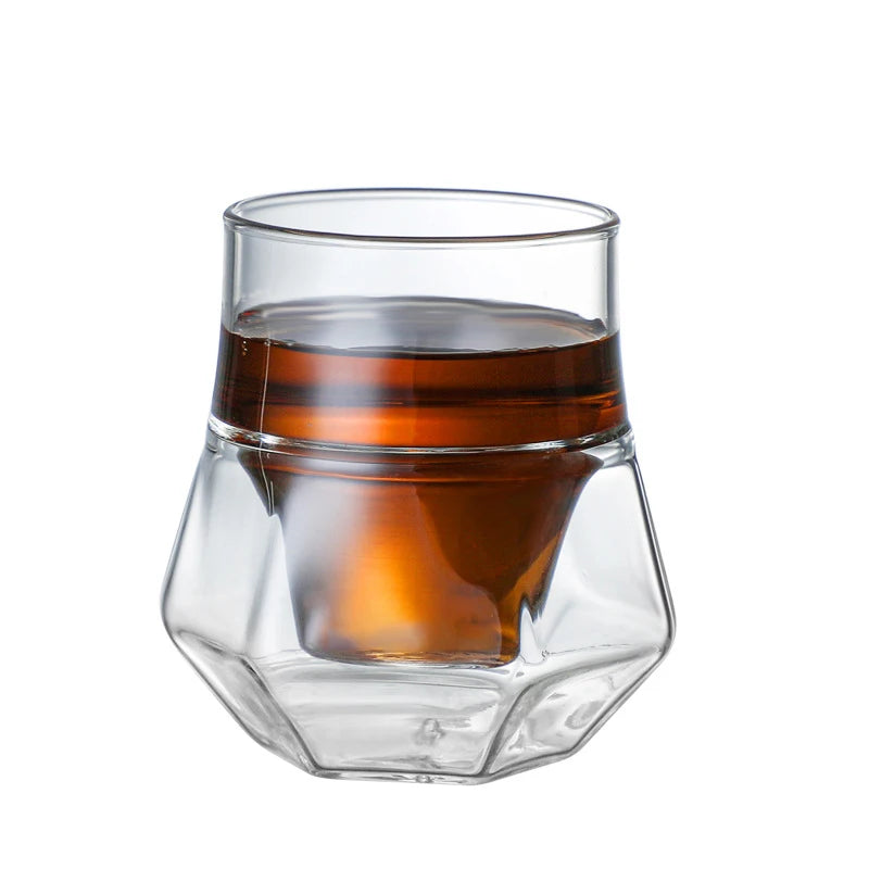 YWDL 120/130ml Double-layer Glass Cup Hanging Ear Espresso Coffee Cup Anti-scalding Milk Party Brandy Wine Teacup Clear Mug