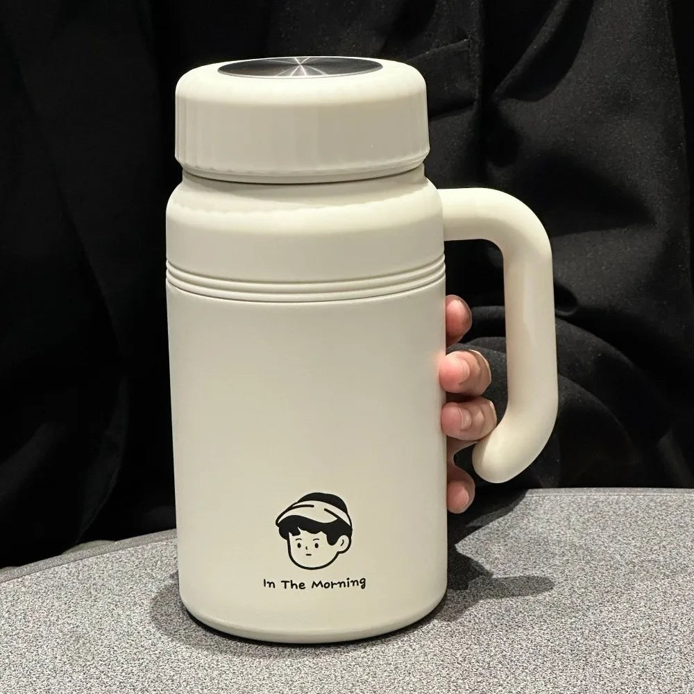 Large Capacity Stainless Steel Water Bottle Stylish with Handle Insulated Cup 1000 ml Leak-Proof Portable Thermos Travel