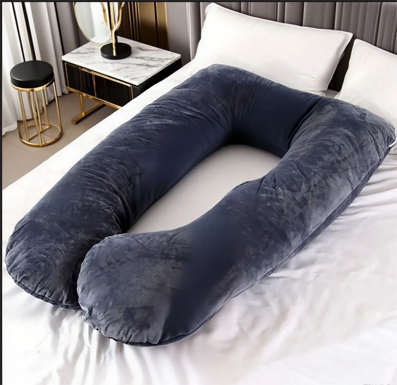 The velvet maternity pillow is soft to the touch and less irritating to the skin, bringing a comfortable touch to pregnant women