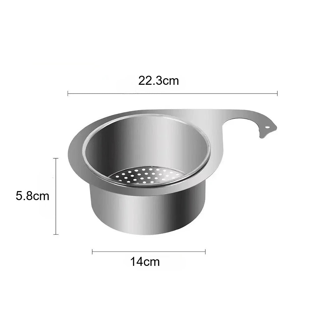 1-2pcs Steel Swan Sink Strainer - Heavy Duty Drain Basket for Kitchen Sink & Bathtub with Anti-Clog Filter