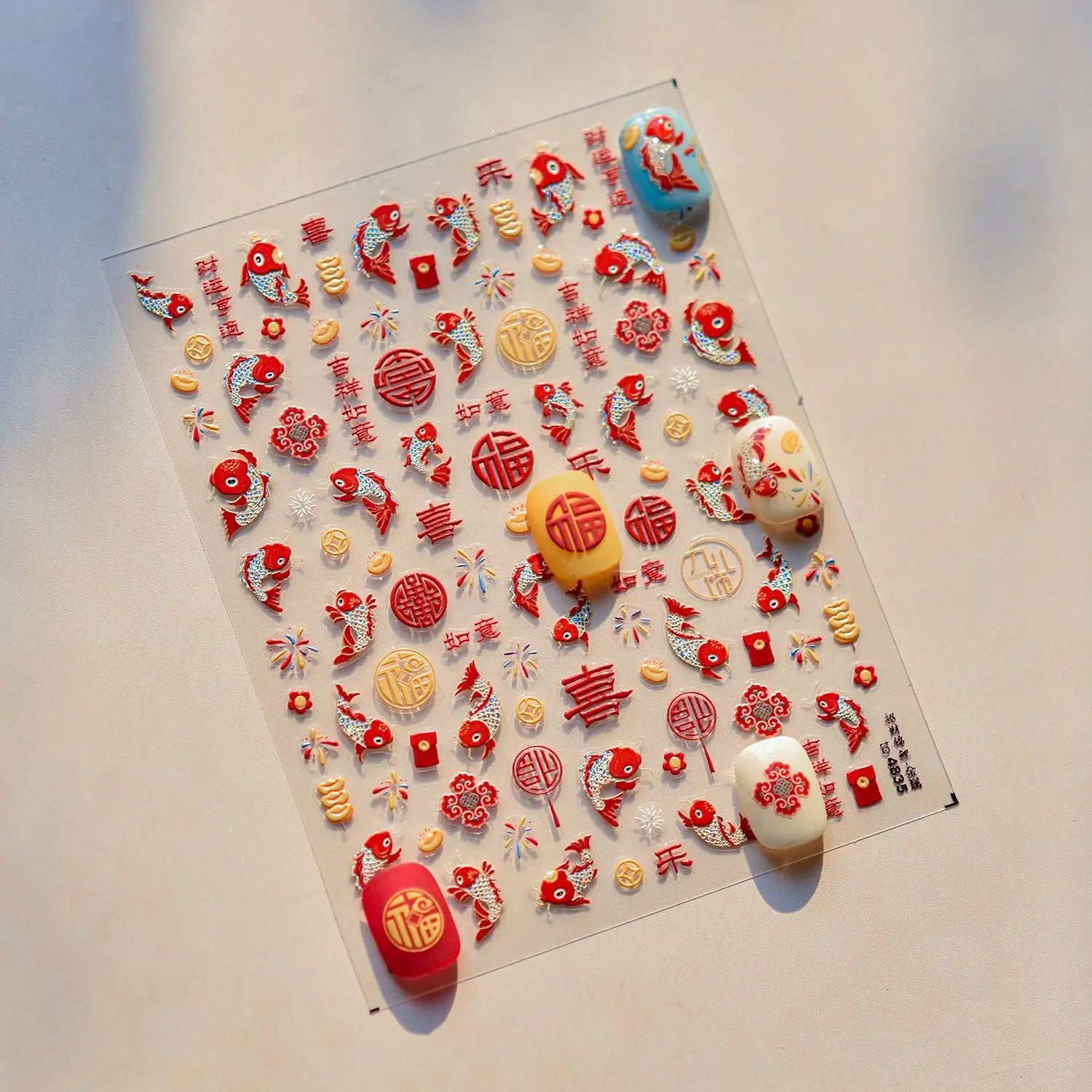 2pcs 5D Kawaii Plum Blossom Nail Stickers Fashion Chinese Flower Nail Art Decoration Self-Adhesive Decals DIY Slider Accessories