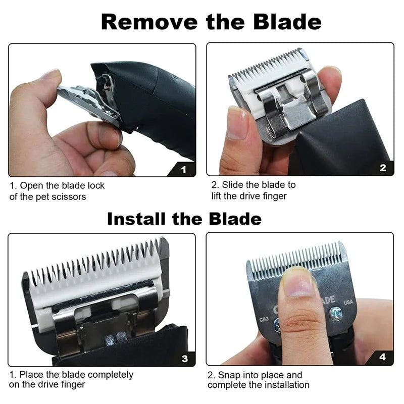 Detachable Pet Dog Grooming Clipper Ceramic Blade Compatible with Most Andis,Oster A5,Wahl KM10 Series Clippers