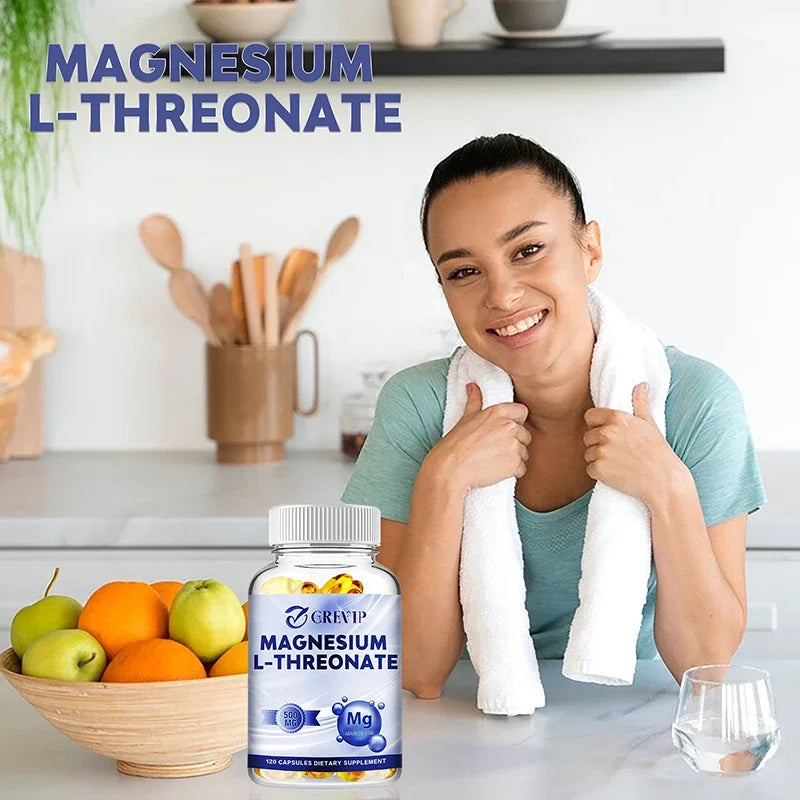Magnesium L-Threonate - Supports Focus, Memory and Learning Brain Health, Supports Quality of Sleep - 120 Capsules
