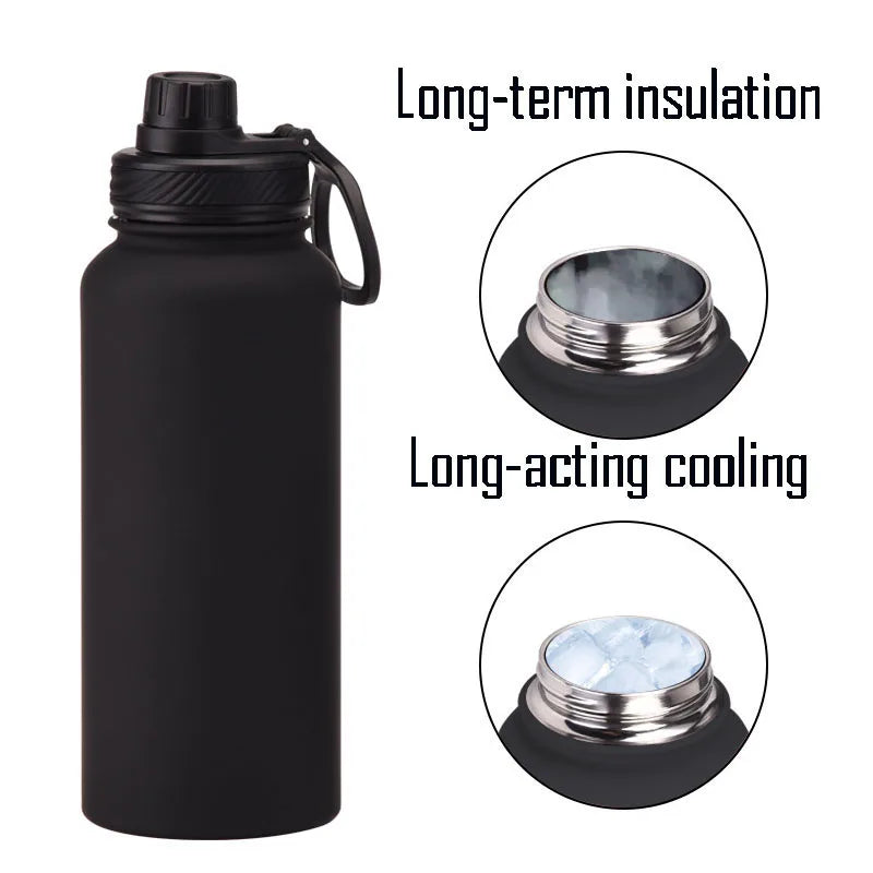 500/750/1000/1200ml Large Capacity Sport Thermos Cup,Stainless Steel Vacuum Flasks,Gym Drinkware,Wide Mouth Thermal Water Bottle