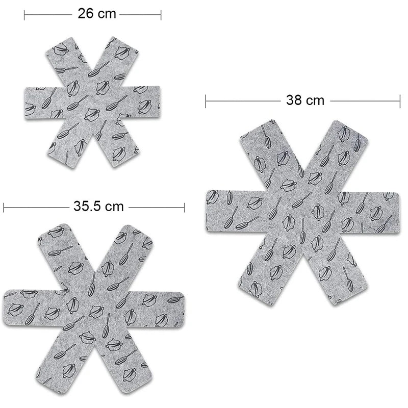 Non-stick 1/3 pcs Protect Cookware Surfaces Pan Pad to Prevent Scratching Separate and Protect Surfaces for Insulation Cookware