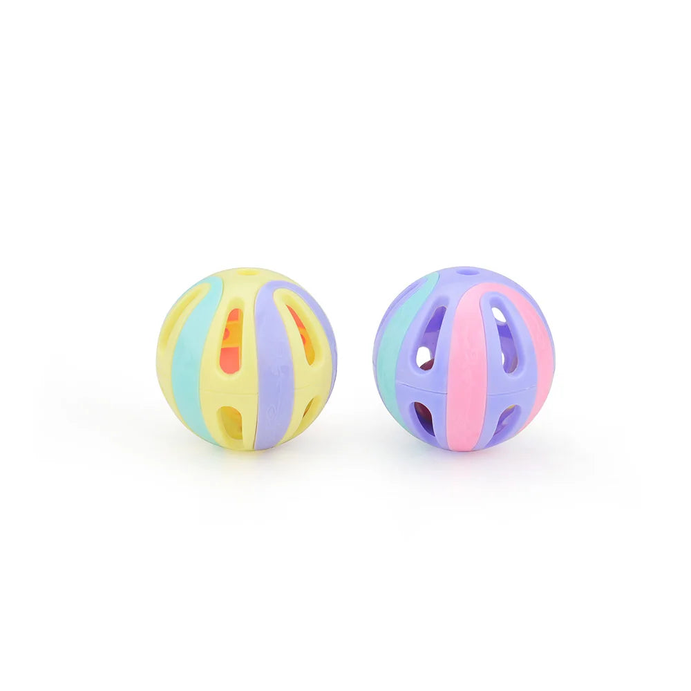 12pcs Plastic Ball Cat Toys Colorful Bell Ball Pet Toy Accessory