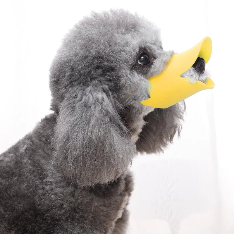 Silicone Soft & Safe Dog Muzzle - Anti-Biting, Anti-Barking, for Small to Medium Dogs,Anti-Bark Device,Duck-Bill Design