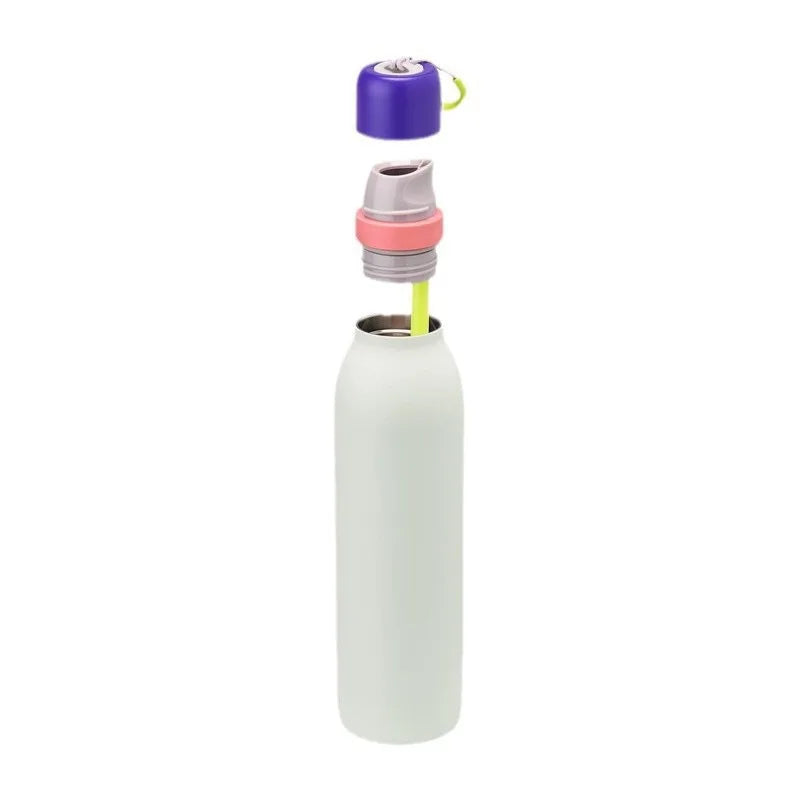 18oz/24oz Portable Travel Drink Vacuum Thermos Camping Stainless Steel Water Bottle With Handle
