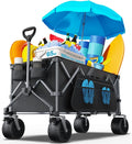Heavy Duty Collapsible Wagon Cart 440lbs Foldable Utility with Big Wheels for Beach Camping Garden Grocery