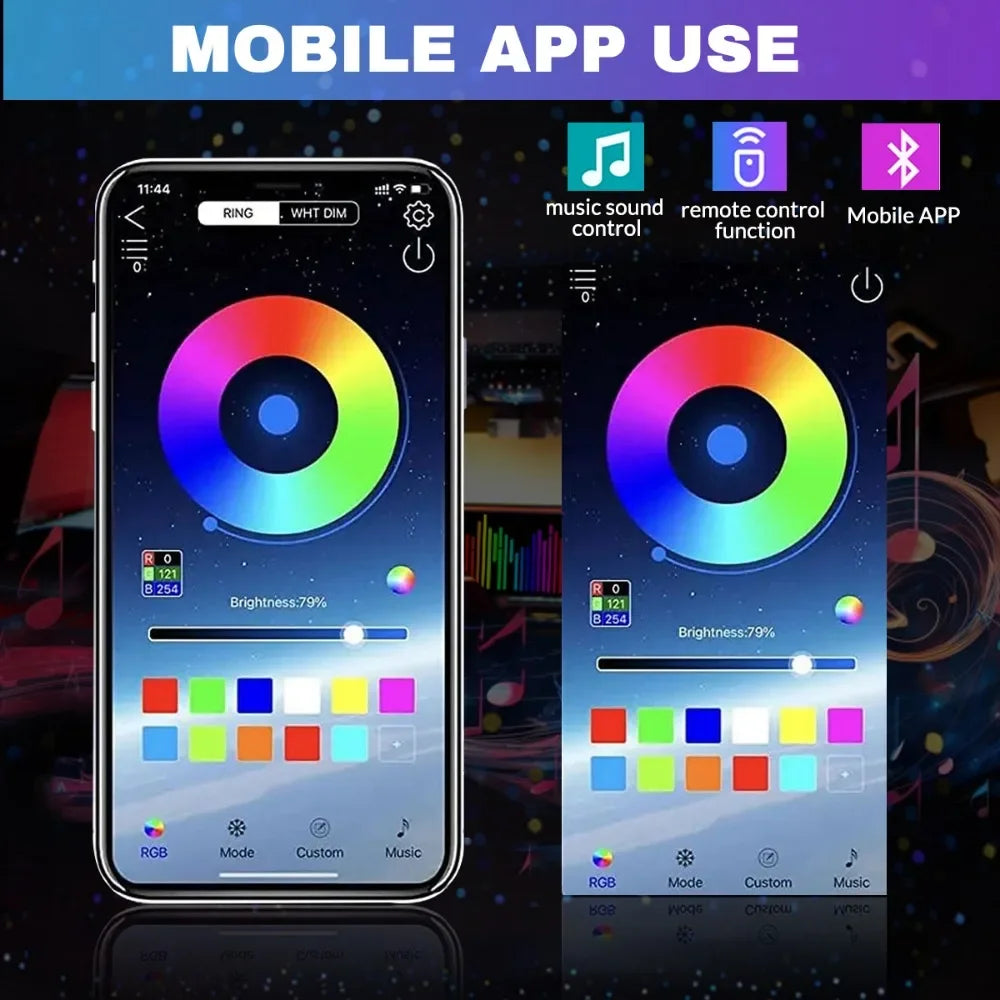 12W Home Car Roof Star Light 500/1000Pcs Fiber Optic Headliner Kit Led Atmosphere Light with RGB Meteor Music APP Control