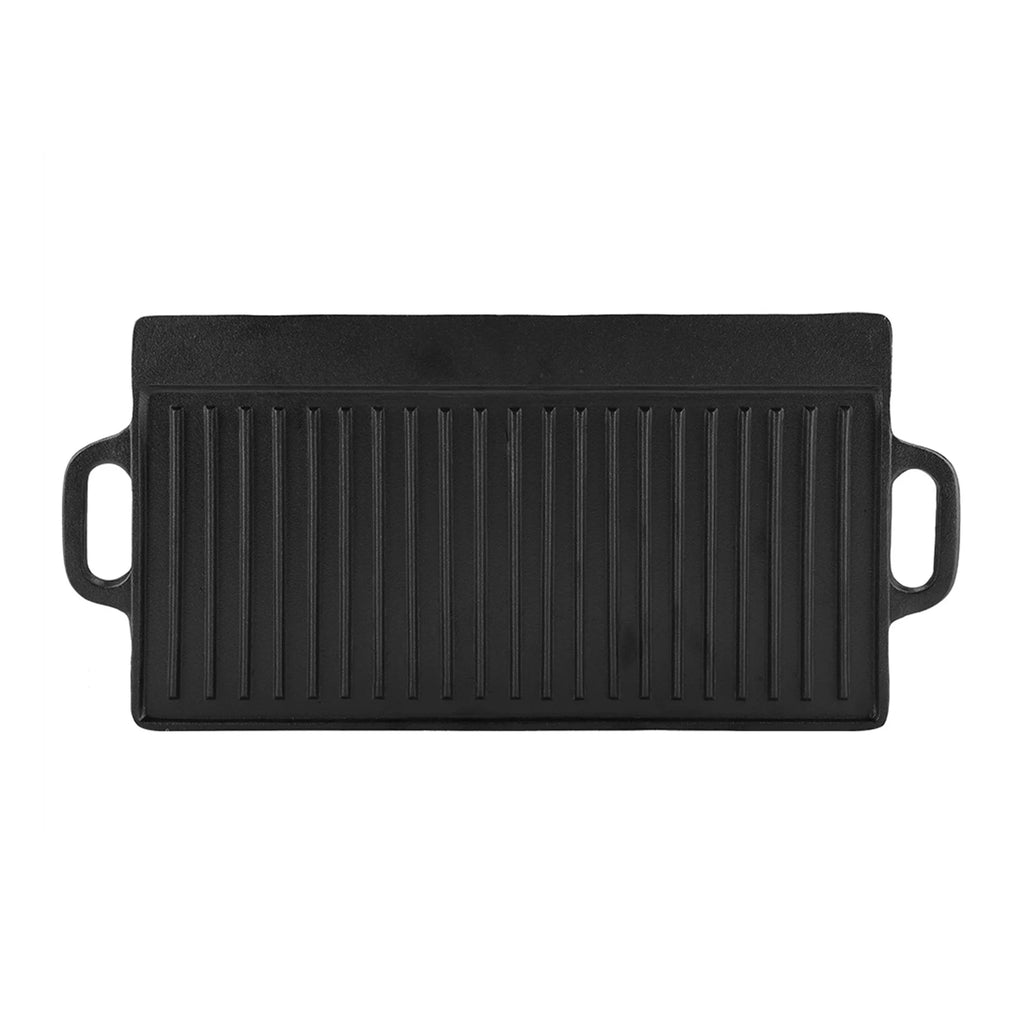 Griddle Pan Non-Stick Cast Iron Grill Griddle Pan Ridged and Flat Double Sided Baking Cooking Tray Bakeware Grill Pan