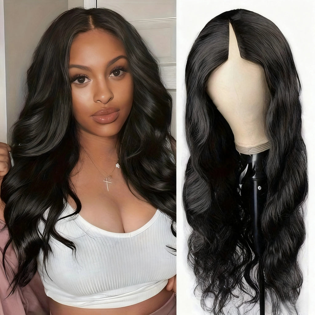 Lafion Wig 250 Density V Part Wig Human Hair Body Wave Upgrade V Part Wig No Leave Out  V Part Wig Human Hair Remy Hair Daily