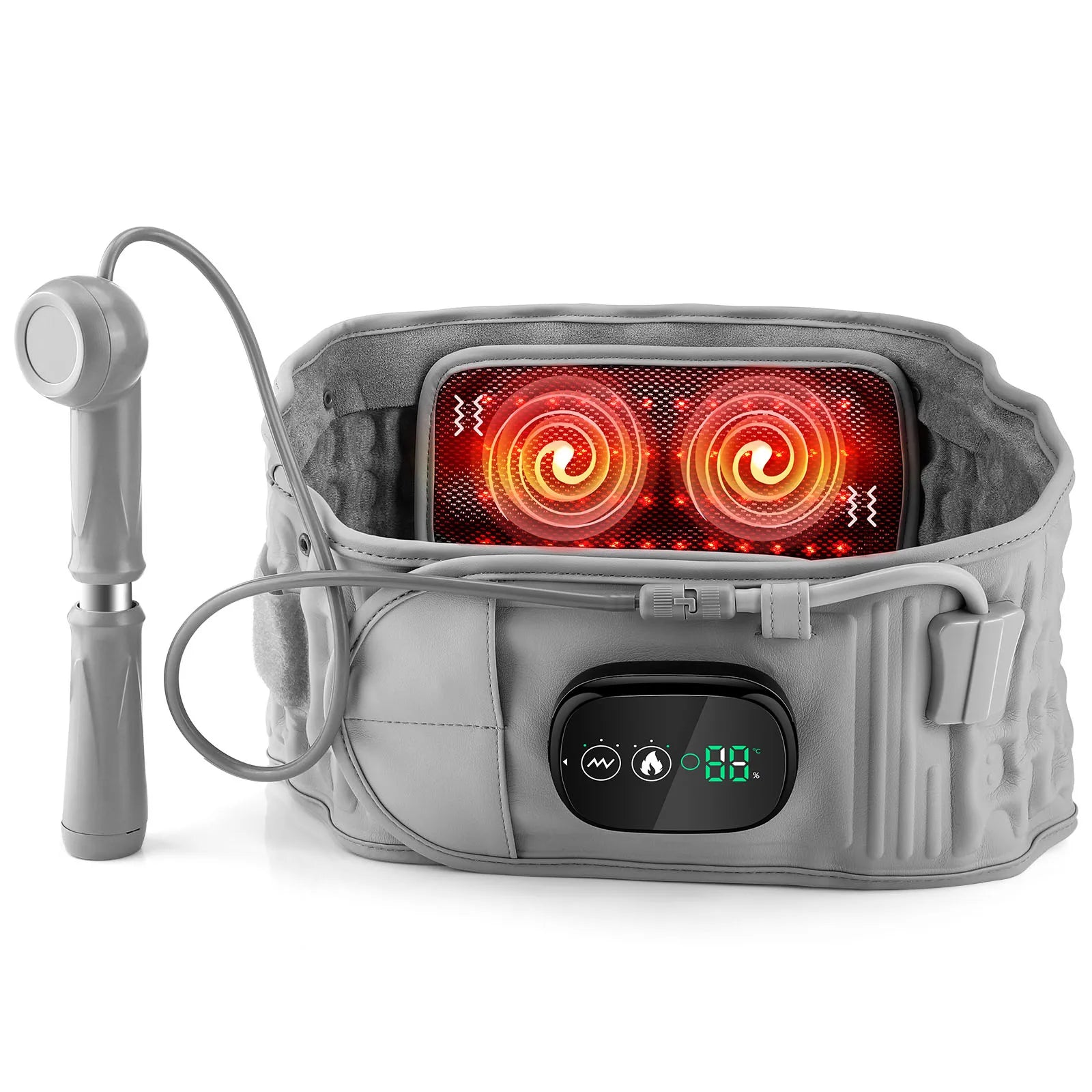 Heating Back Decompression Lumbar Support Belt Red Light Waist Air Traction Brace Spinal Back Belt Backache Vibration Massager