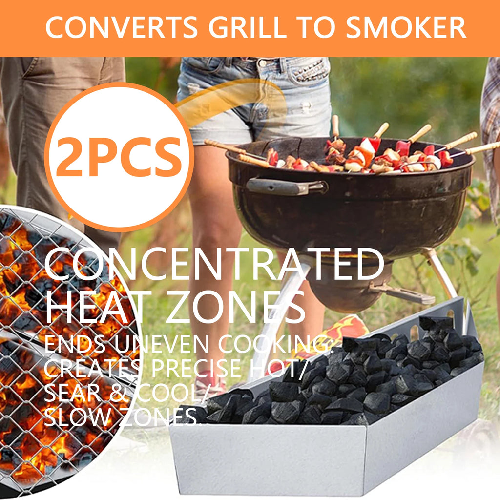 2PCS BBQ Stainless Steel Charcoal Basket for Weber Char-Basket Charcoal Holders Compatible with Weber 22 inch Charcoal Container