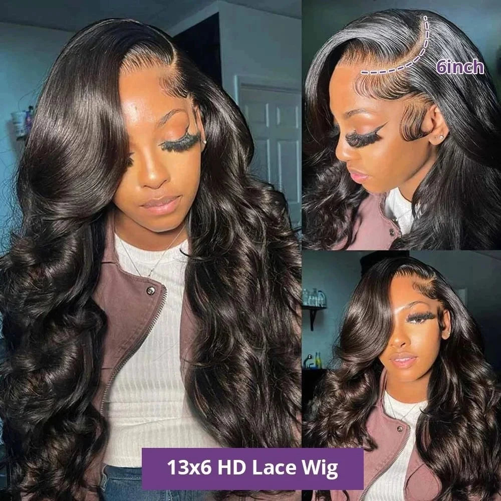 32 42 Inch 13×4 Glueless 200 Density 13x6 HD Transparent Lace Frontal Wig Human Hair Body Wave Lace Front Wig For Women Sale