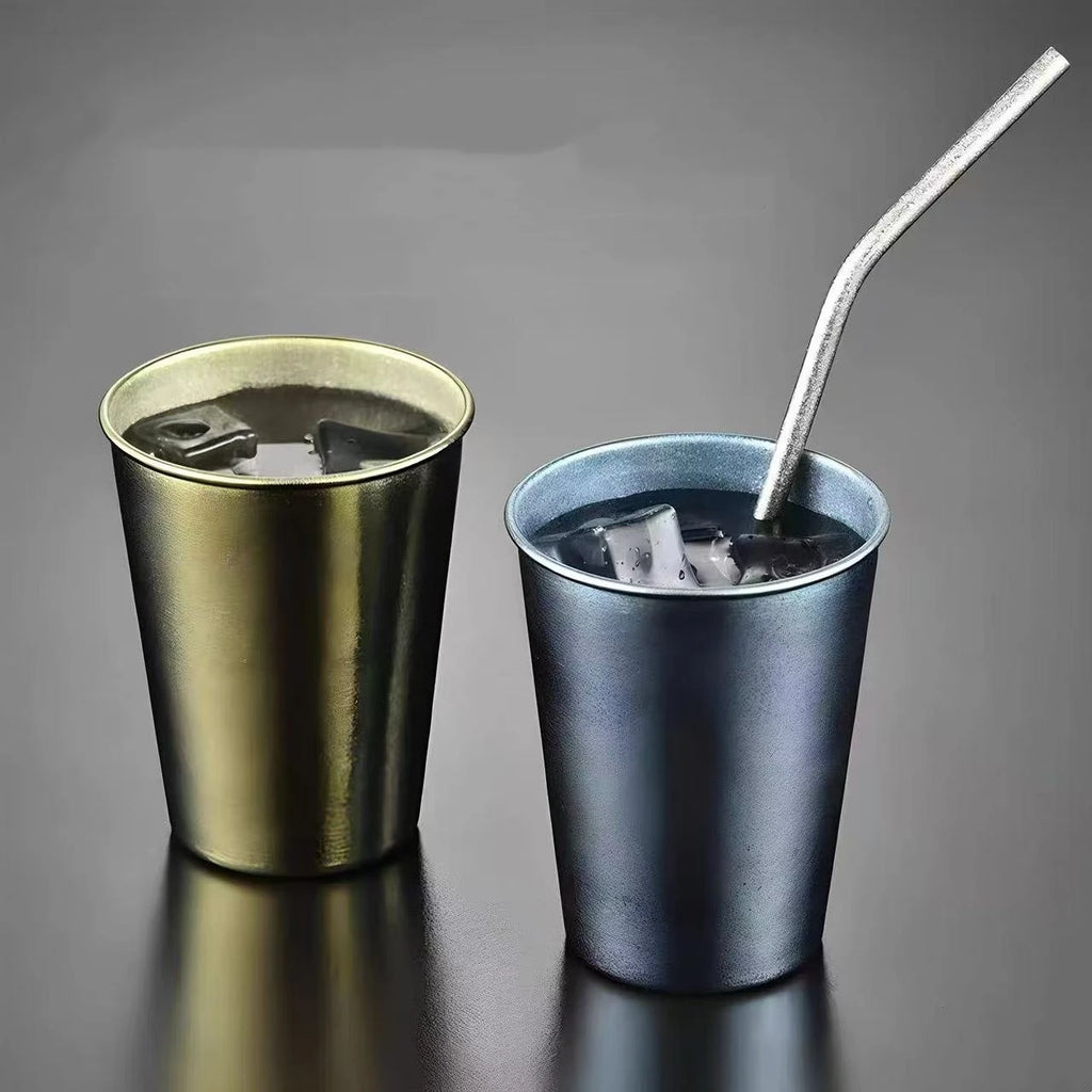 Vintage Pure Titanium Coffee Mug,Camping Portable Polishing Breakfast Mule Milk Beer 300 ml Juice Cup,Water Drinking Tumbler