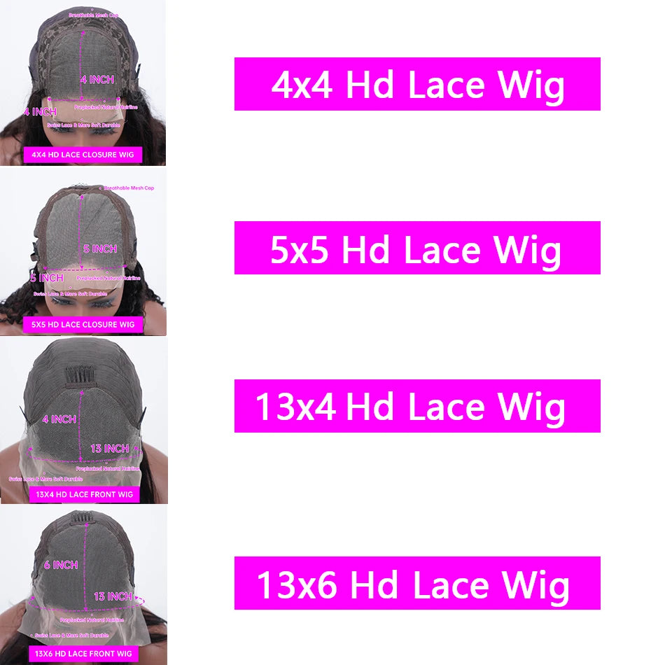 Reddish Brown HD Lace Frontal Human Hair Wig 200 Density Colored Curly Wigs 13x6 Transparent Lace Water Deep Wave Frontal Wig