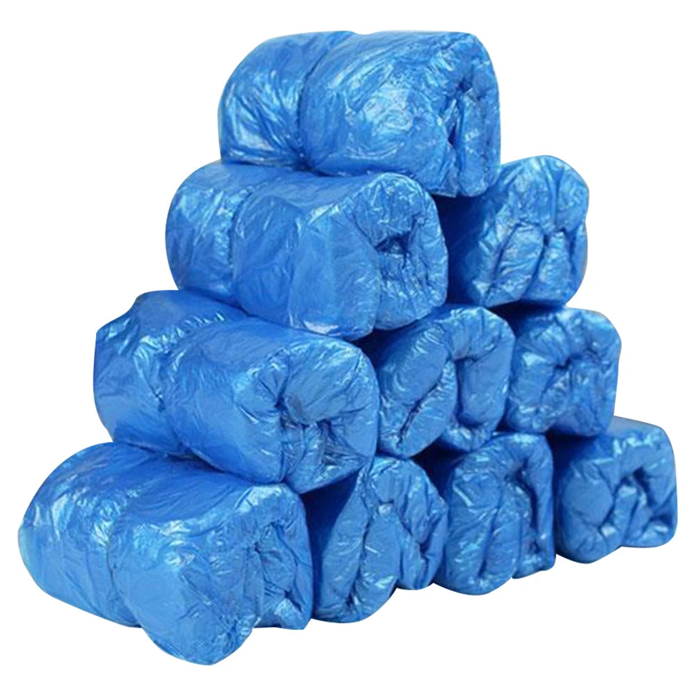 100Pcs T Buckle Disposable Shoe Cover Dustproof Anti-slip Overshoe for Home Office Automatic Dispenser Compatible Shoe Protector