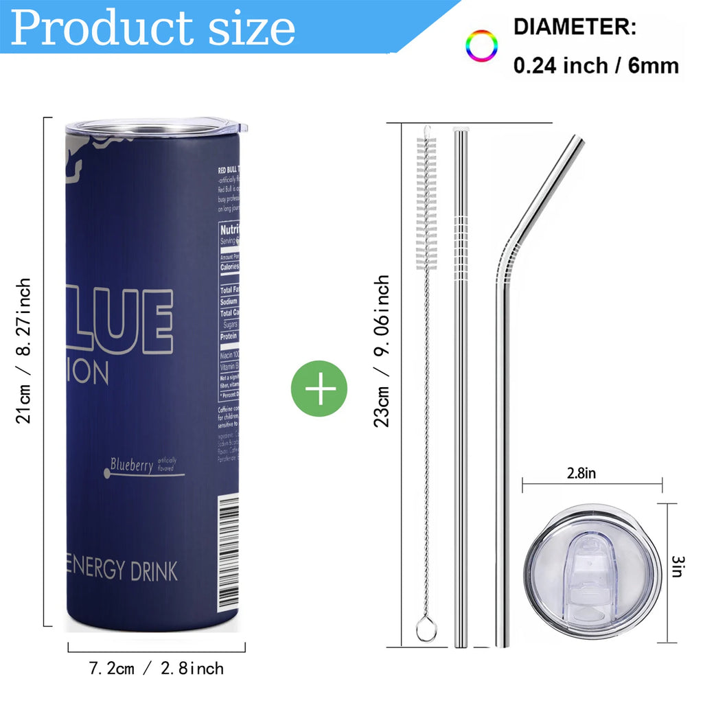 20oz Coconut Berry Energy Drink Vacuum Tumbler cup with Straw and Lid Stainless Steel Insulated Water Bottle for Hot Cold Drink