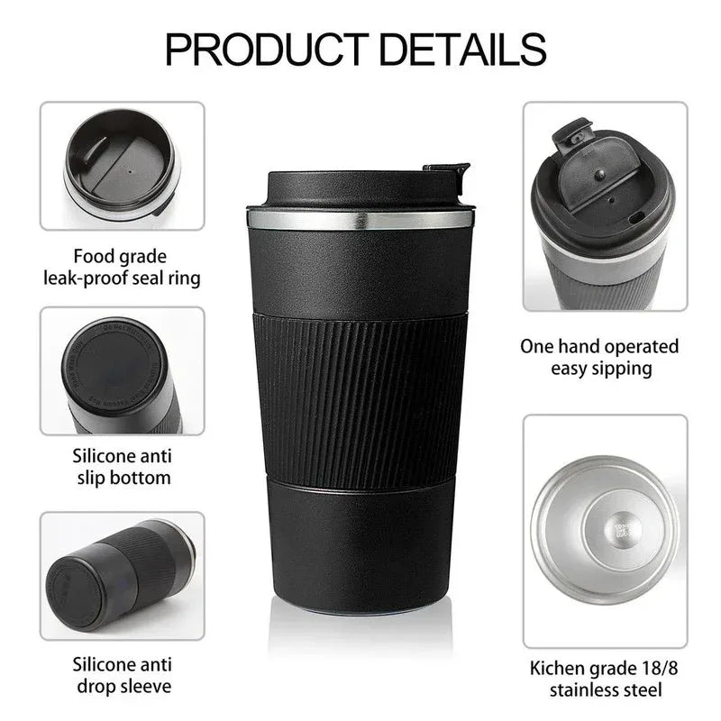 380ml/510ml Stainless Steel Coffee Cup Thermal Mug Garrafa Termica Cafe Copo Termico Caneca Non-slip Travel Car Insulated Bottle