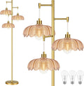 Gold Modern Floor Lamp with Tree Design, 3 Lights for Living Room Bedroom Vintage Farmhouse Style