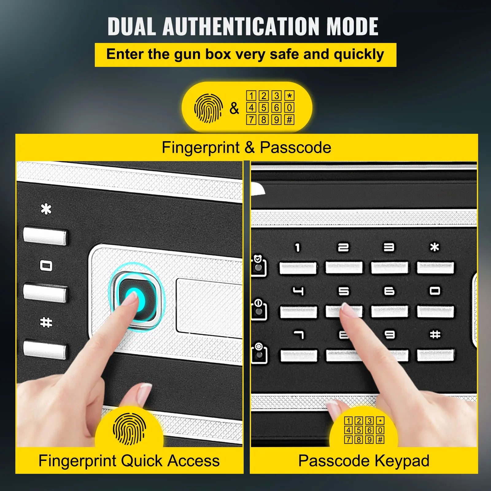 SucceBuy Fingerprint Locks Safe Deposit Box 1.7 Cubic Feet Digital Electronic Secret Hidden Piggy Bank for Jewelry Money Guns