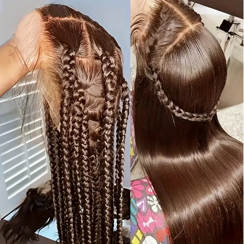 Chocolate Brown Lace Front Wig 13x4 Brown Wig Lace Front Wig for Women 13x4 13x6 lace Human Hair Wig for Daily Wear 40 46 inches