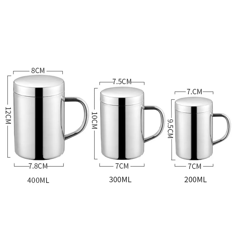 1Pcs 200/300/400ML Stainless Steel Coffee Mug Double Layer Anti-scalding Cup Portable Drink Beer Tea Juice Thermal Tumbler