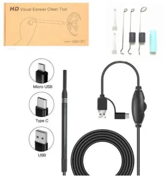 USB HD Mini Camera Electronic Ear Spoon Endoscope Cleaner Earwax Removal Cleaning Tool Intelligent Visual Ear Picking Spoon