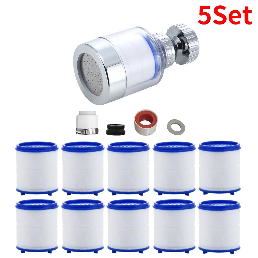 1-5Set Faucet Water Filter Element Remove Chlorine Heavy Metals Filtered Showers Head Bath Filtration Purifier Soften Hard Water