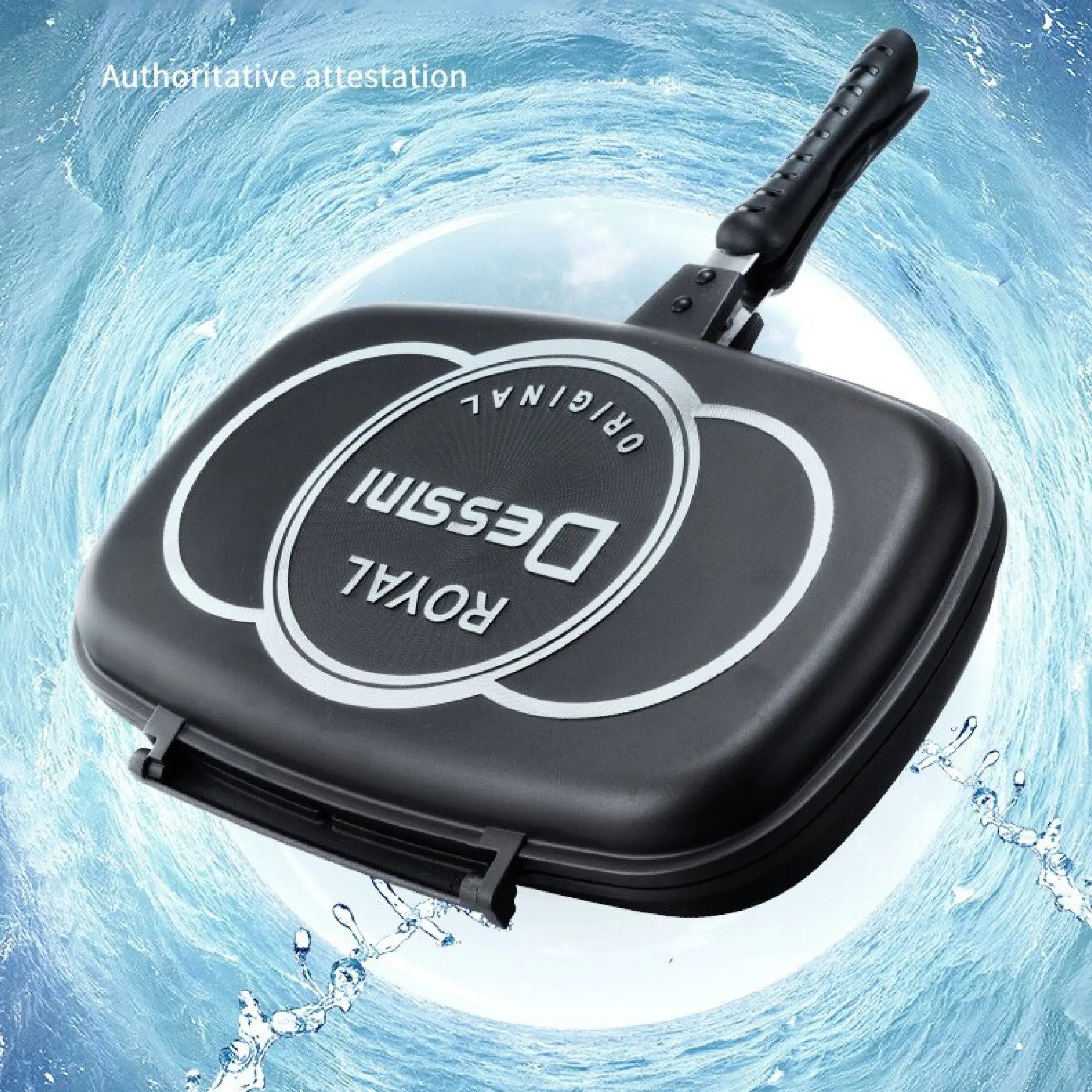 Nonstick Reversible Grill Pan Double-Sided Ribbed Flat BBQ Griddle Induction Gas Stove Compatible Indoor Outdoor Cookware