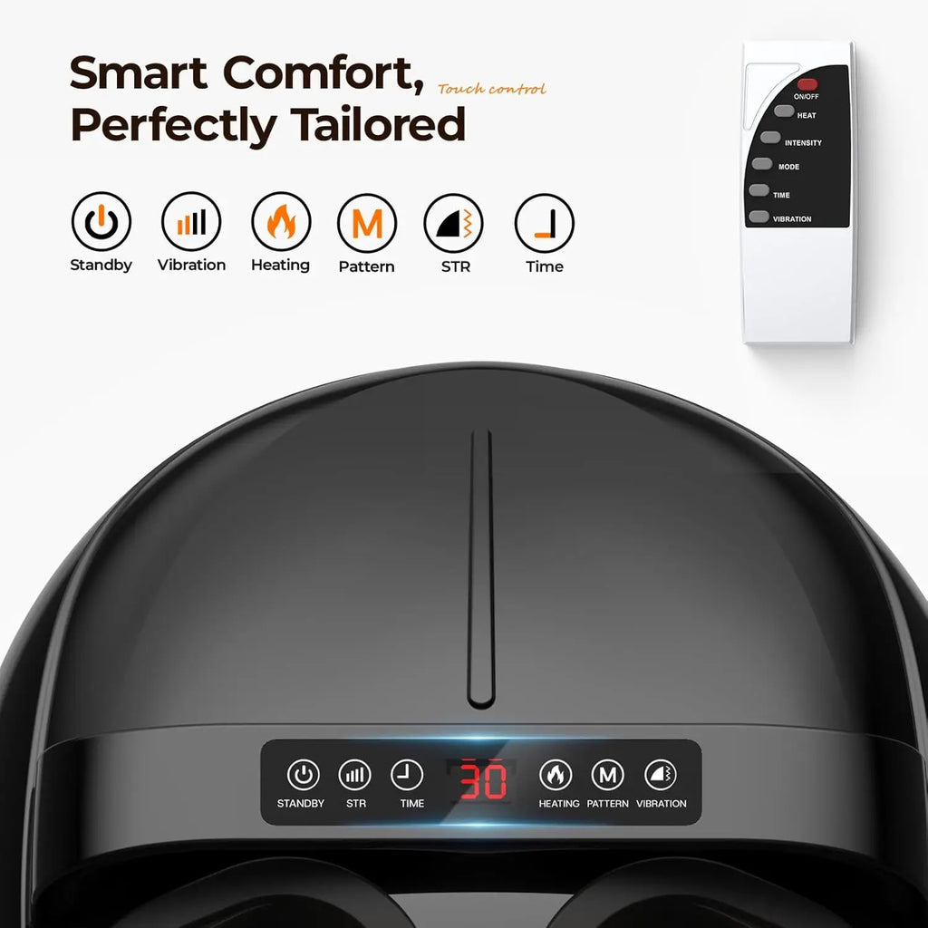 Shiatsu Foot Massager Fully Wrapped Massage Machine Air Compression 9 Levels 5 Modes Remote Control after Work Relaxation Spa