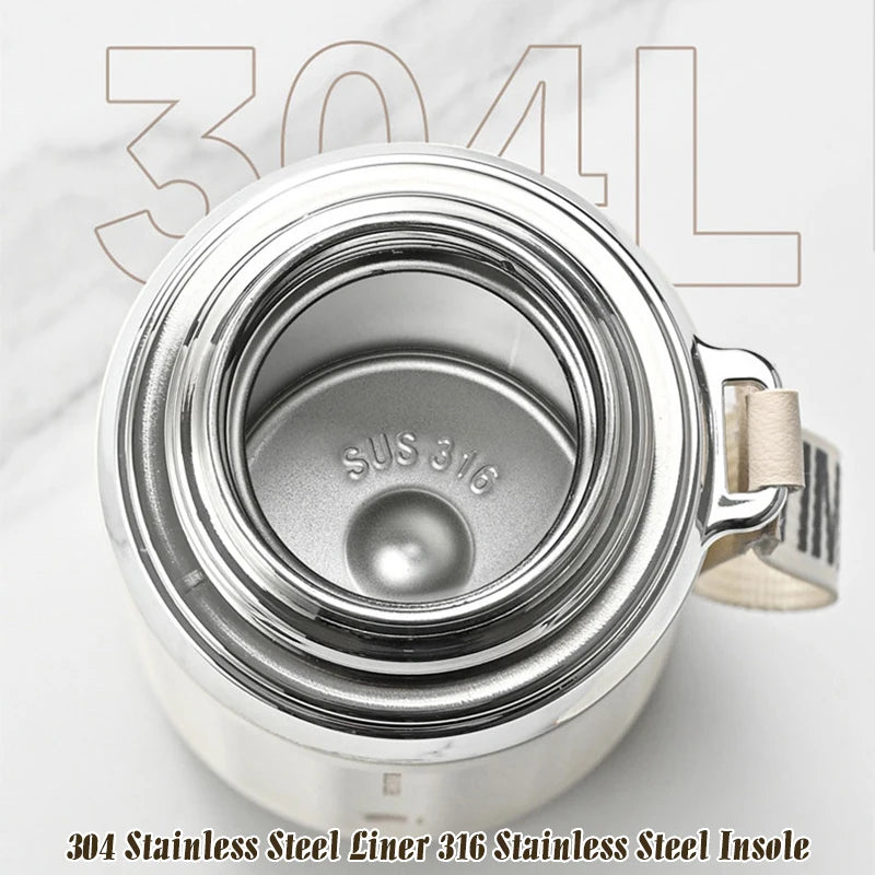 530/630ml Large Capacity Food Grade Material 304 Stainless Steel Portable Vacuum Thermal Insulation Tumbler Thermos Seal Cup