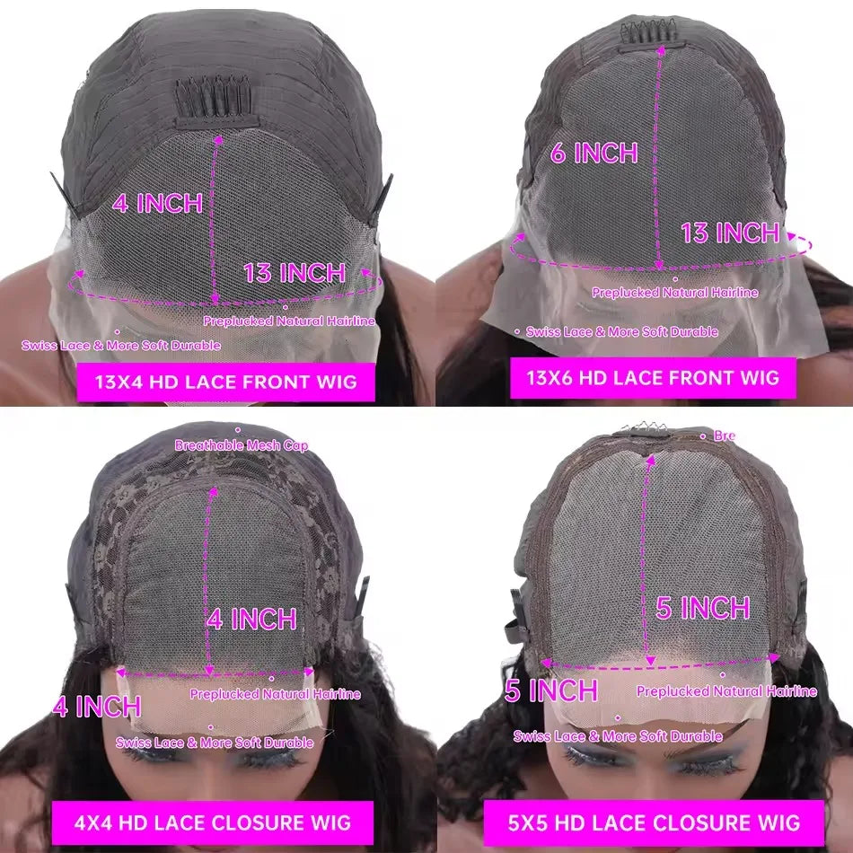 13x6 HD Lace Frontal Human Hair Wig 13x4 Lace Front Wigs Human Hair Brazilian Lace Wigs 99j Body Wave 200 Density Burgundy  5×5