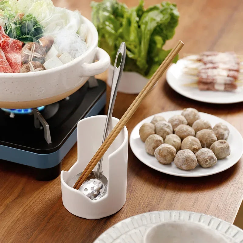 Spoon Pot Lid Holder Cooking Utensil Rest Household Kitchen Fork Spatula Storage Stand Multifunction Organizer Tools