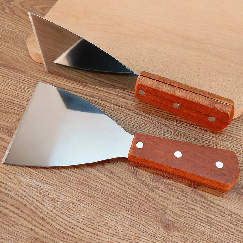 Stainless Steel Metal Spatula Turner Flat Burger Pancake Pizza Grill Flipper BBQ Baking Tools Teppanyaki Griddle Cooking Utensil