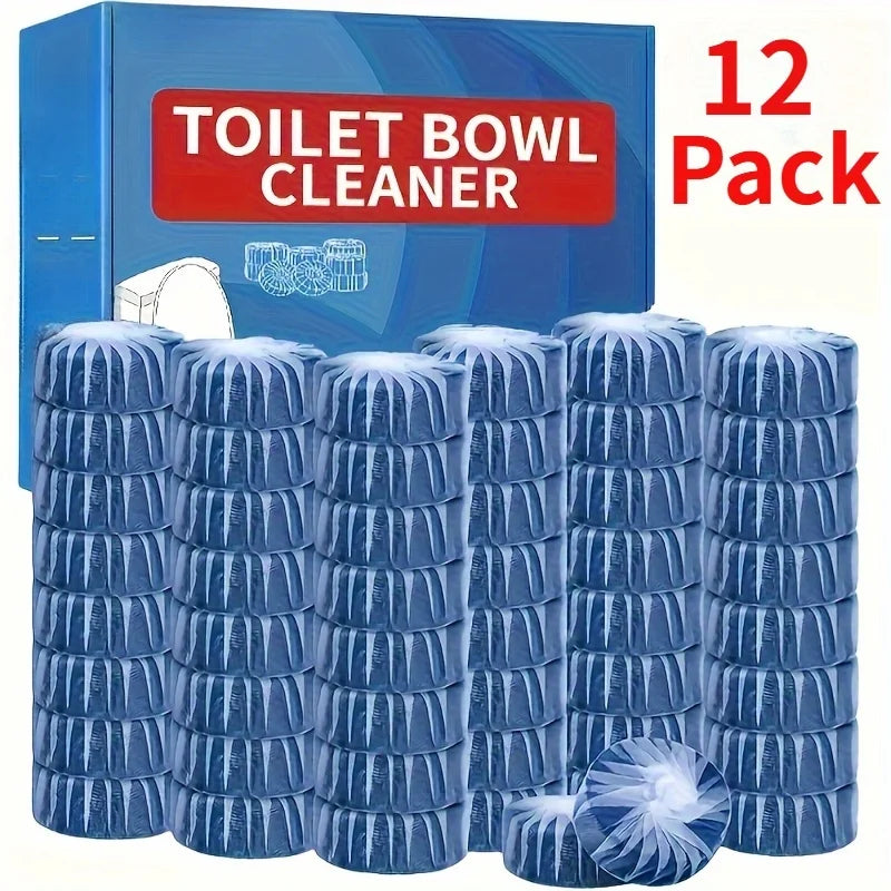 12pcs Toilet Cleaner Blocks - Low Odor Fresh Home Hygiene Strong Stain Removal - Effective Toilet Cleaning