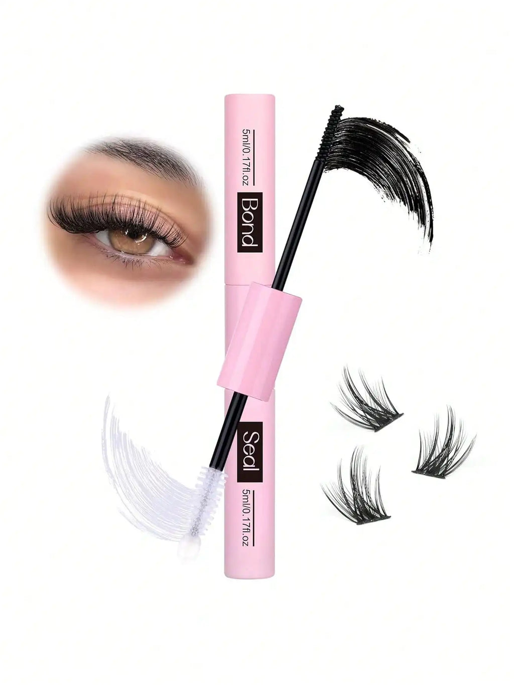 300PCS Curl Natural Manga Lash Extension Kit Lash Clusters Kit Wispy Eyelash Extensios Individual Lashes Extensions At Home