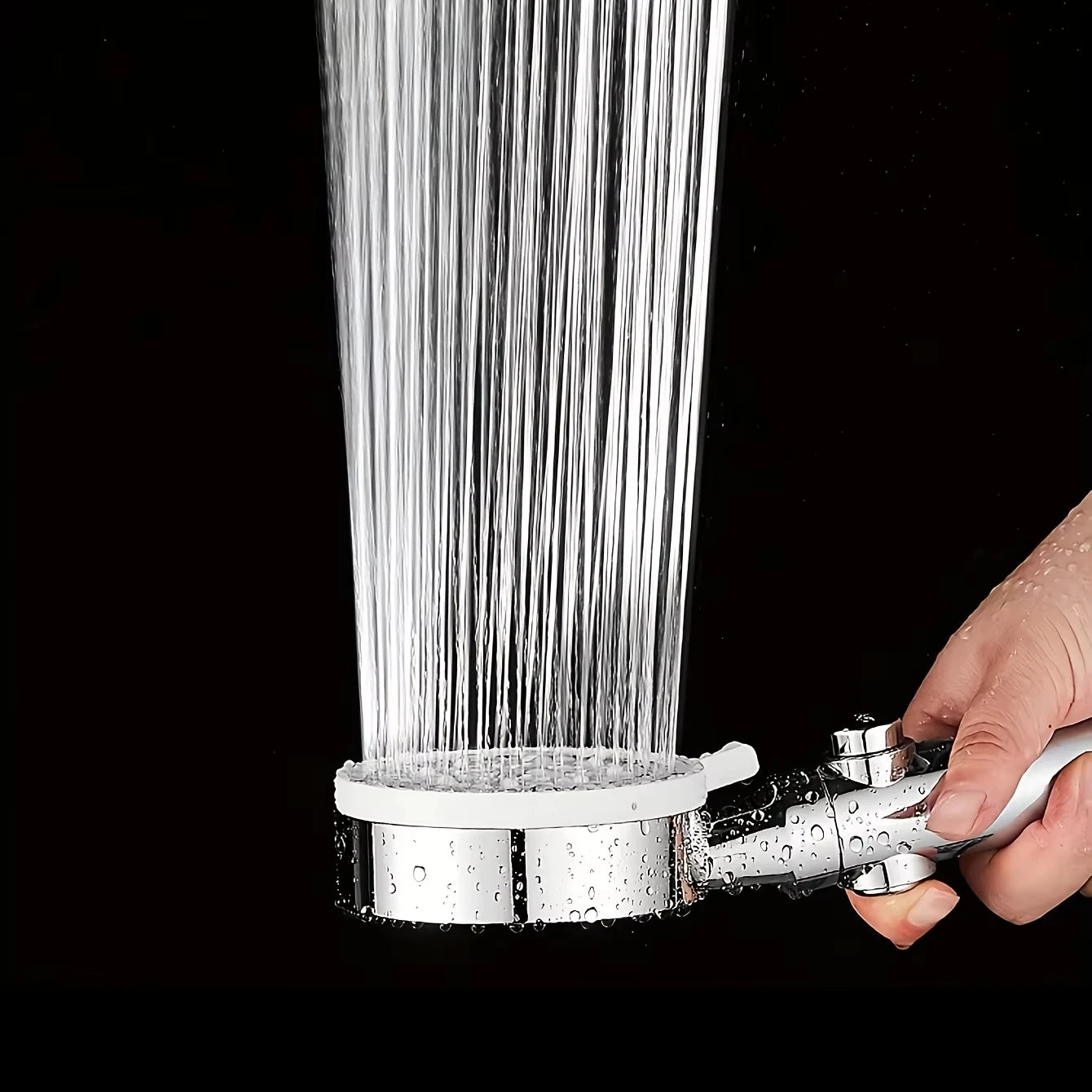 3pcs Silver Bathroom Shower Head 5 Gear Adjustable High Pressure Water Saving Shower Stop Switch With Hose And Holder Bathroom