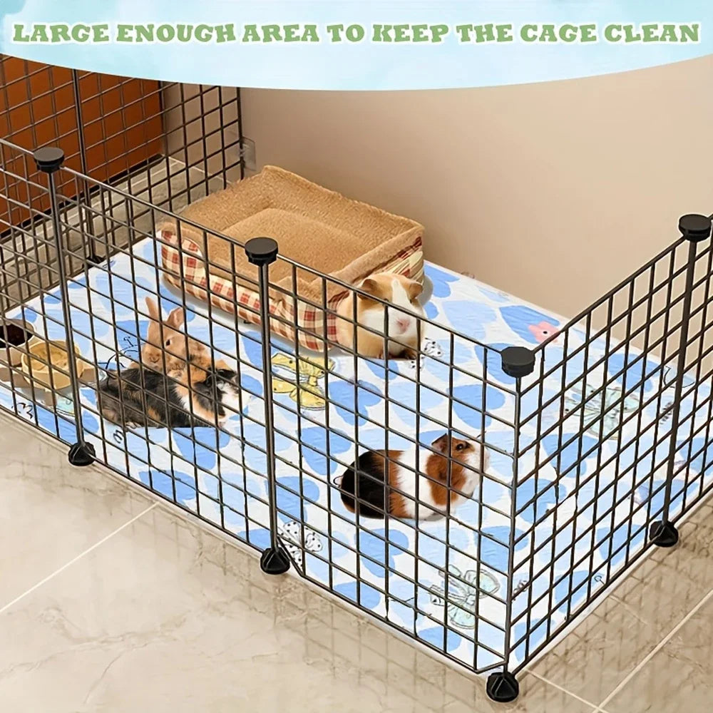 1PC Print Guinea Pig Pee Pad Reusable Cage Liner Mats for Small Animals Hamsters Rabbits & Squirrels Multi-Purpose Easy To Clean