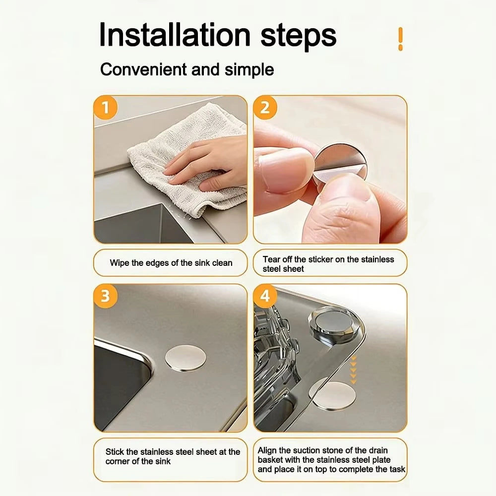 Removable Bottom Cover Kitchen Sink Strainer Basket Magnetic Anti Leak Detachable Filter for Easy Cleaning Drain Basket Filter