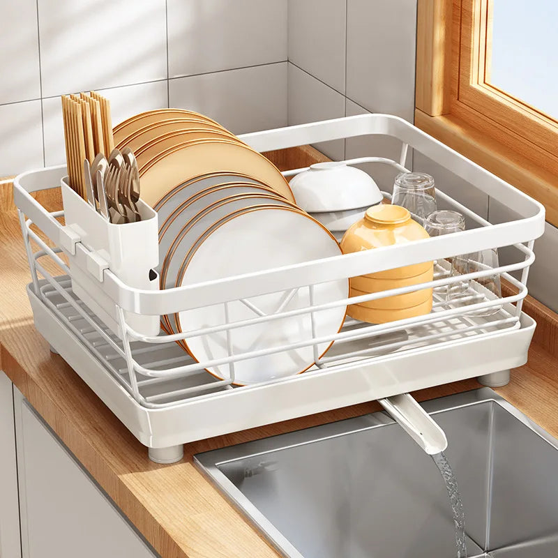 Large Capacity Kitchen Dish Drainer Organizer Countertop Chopsticks Rack Bowl Rack Cup & Dish Dispenser Sink Stand