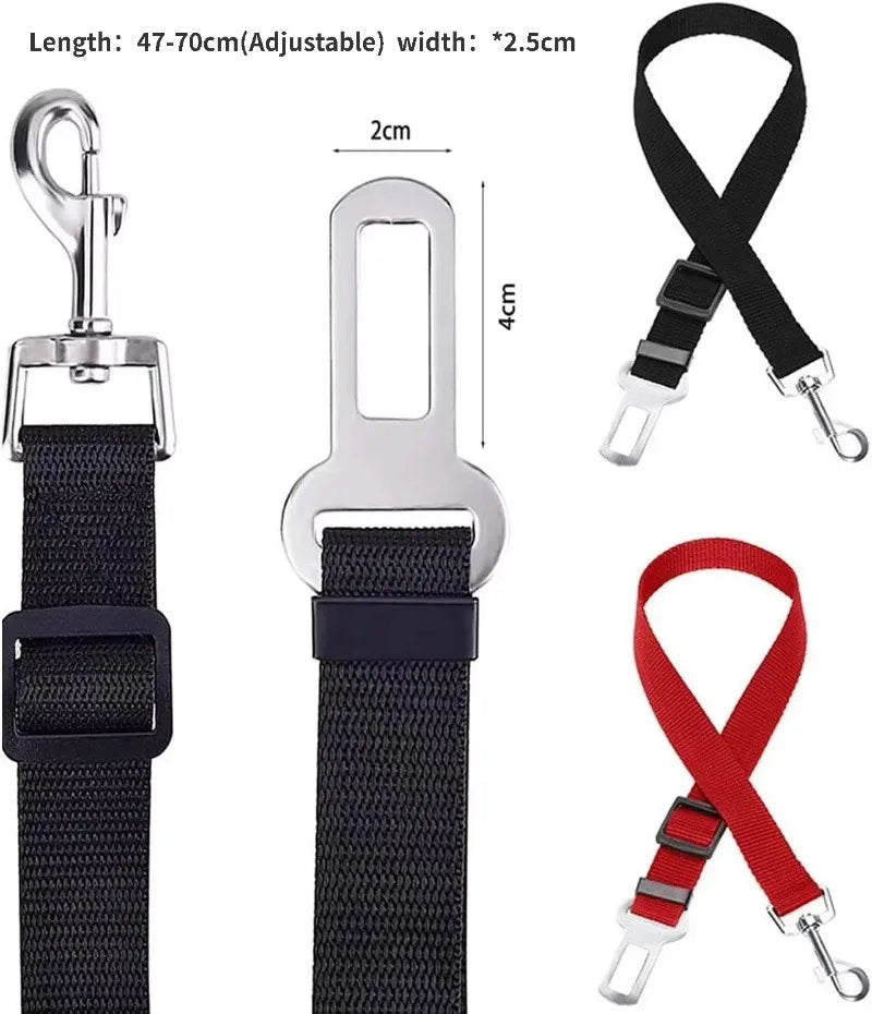 Dog Car Seat Belt Safety Protector Travel Pets Accessories Dog Leash Collar Breakaway Solid Car Harness