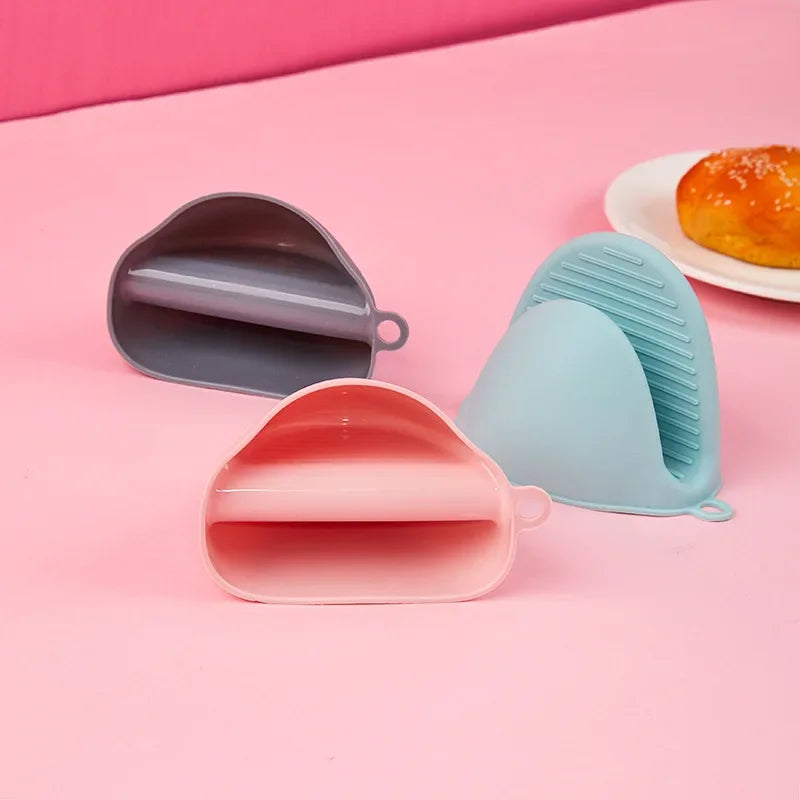 2pcs Oven Mitts Silicone Heat Resistant Pinch Mitts Anti Scalding Non Slip Gloves Clips Pot Holder Cooking Baking Oven Mitts